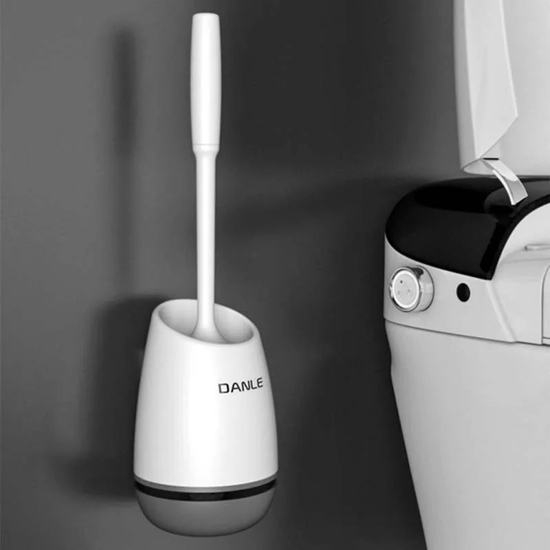 TPR Silicone Head Toilet Brush Clean Tools Wall-Mount Or Floor-Standing Quick Draining Cleaning Brush Bathroom Accessories