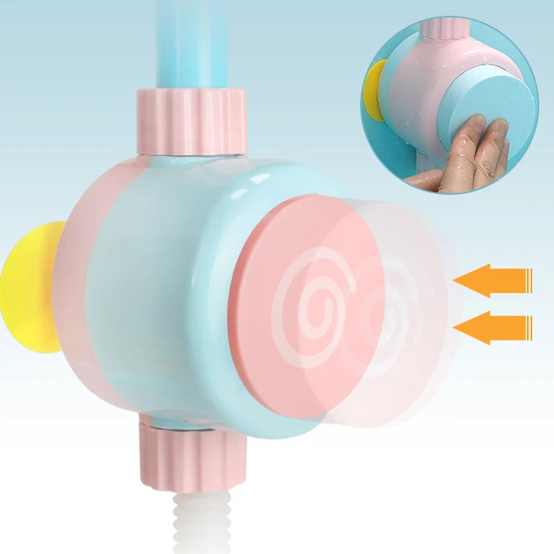 Baby Shower Waterfall Bathtub Toy Cartoon Sunflower Faucet Spray Water Bath Rinse Children Bathroom Bath Toy Children Gift