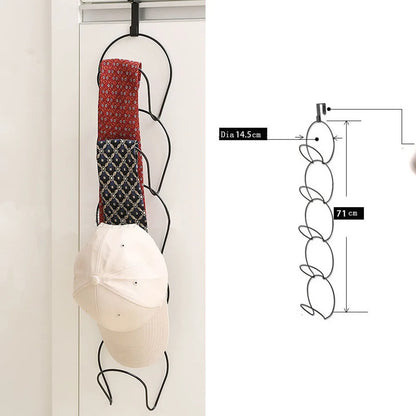 5 Pack Cupboard Cabinet Hat Rack Door Hanger Hooks for Hat Bag Clothes Towel Scarf Rack Hanging Caps Organizer Holder