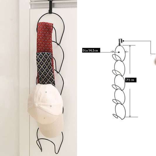 5 Pack Cupboard Cabinet Hat Rack Door Hanger Hooks for Hat Bag Clothes Towel Scarf Rack Hanging Caps Organizer Holder