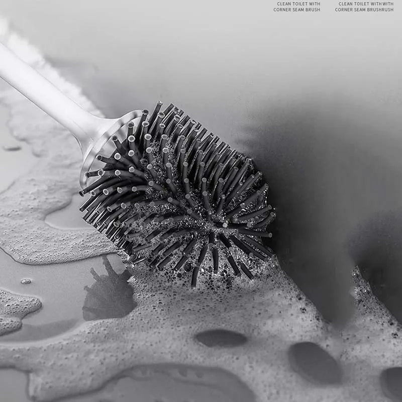 TPR Silicone Head Toilet Brush Clean Tools Wall-Mount Or Floor-Standing Quick Draining Cleaning Brush Bathroom Accessories