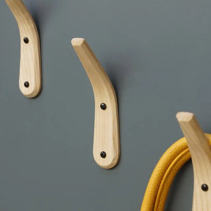 Nordic solid wood hook fitting room children's room wooden coat hook coat hook single hook 3pcs