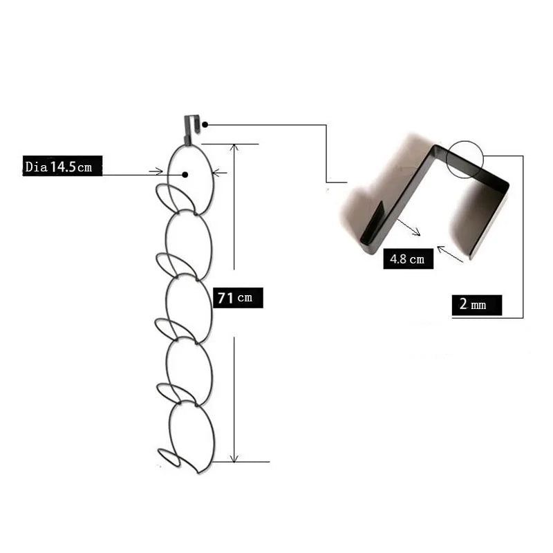 5 Pack Cupboard Cabinet Hat Rack Door Hanger Hooks for Hat Bag Clothes Towel Scarf Rack Hanging Caps Organizer Holder