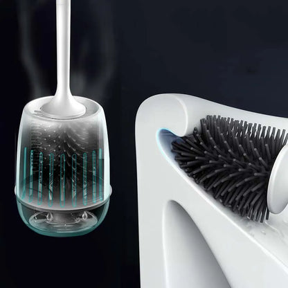TPR Silicone Head Toilet Brush Clean Tools Wall-Mount Or Floor-Standing Quick Draining Cleaning Brush Bathroom Accessories