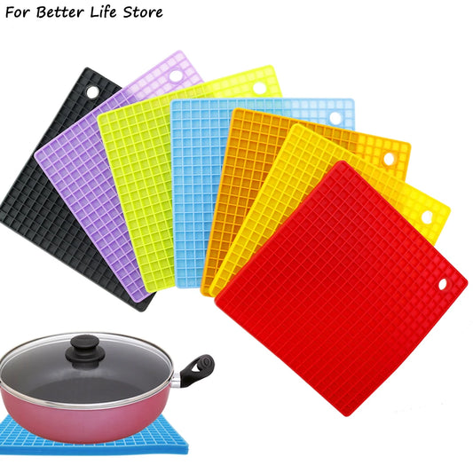 1Pc 17.5CM Silicone Placemat Non Slip Pot Holder Pad High Temperature Resisance Easy To Clean Table Bowl Coaster Wear Resistant