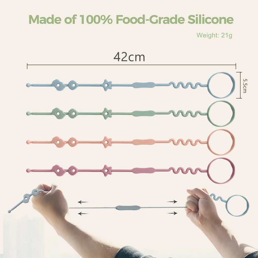 Baby Silicone Pacifier Chain Clip Dummy Nipples Holder Clips BPA Free Baby Teething Toy Baby Bottle Anti-lost Chain Baby Stuff