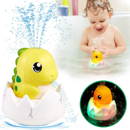 Dinosaur Bath Toys for Kids Colorful Light Up Spray Water Bathtub Toys for Baby Electric Cartoon Pool Bathroom Tub Toddler Toy