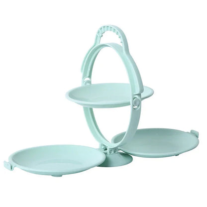 Creative Double Layer Folding Fruit Tray Desserts Plate Living Room Tea Table Snack Plates Cookies Dish Dry Fruits Nuts Trays
