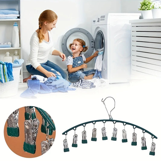 Multi Clip Clothes Hanger Organizer Closet Space Saving Bottoms with Windproof Closet Stainless Steel Sock Clothes Drying Racks