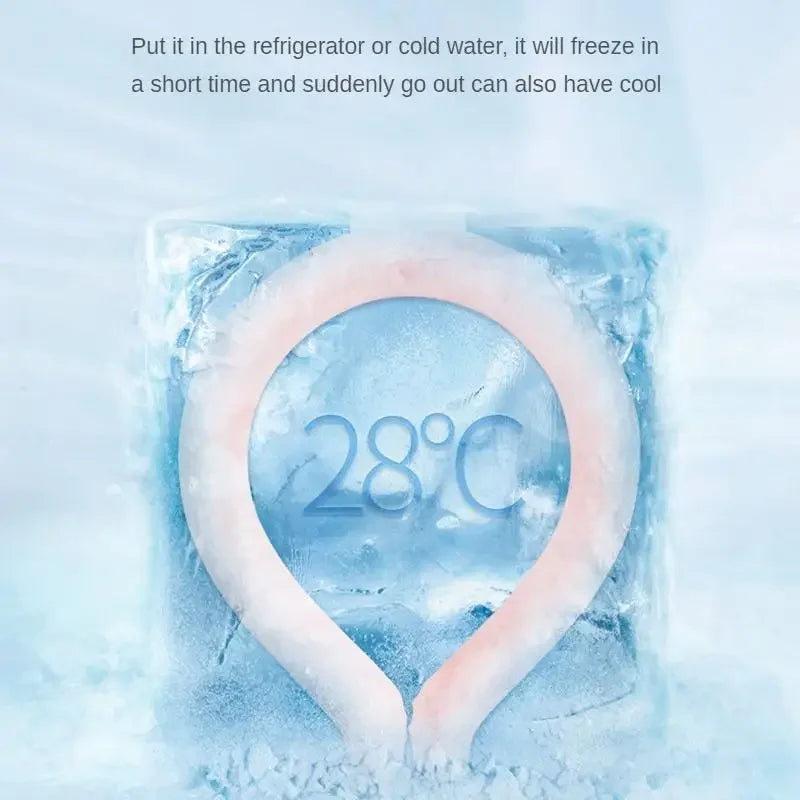 Neck Cooler Icering Hot Weather Relief, Summer Neck Cooling Tube for Outdoor Activities Reusable Ice Pack Gel for Running