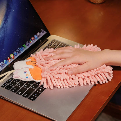 Cartoon Animals Chenille Hand Towel Ball Microfiber Soft Quick-Drying Wipe Rag Kitchen Hangable Cleaning Cloth Absorbent Towels