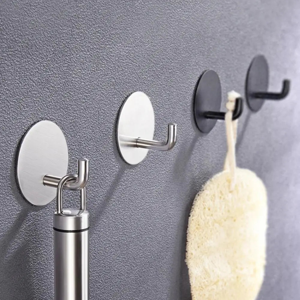 Stainless Steel Hook Stable Punch-free Self-adhesive Home Wall Mounted Coat Hanger Clothes Hook for Kitchen