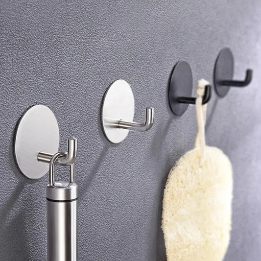 Stainless Steel Hook Stable Punch-free Self-adhesive Home Wall Mounted Coat Hanger Clothes Hook for Kitchen