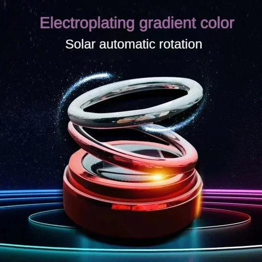Car Double ring Perfume Diffuser Rotating Solar Air Freshener Aromatherapy Diffuser Scent Car Decoration Interior Accessories