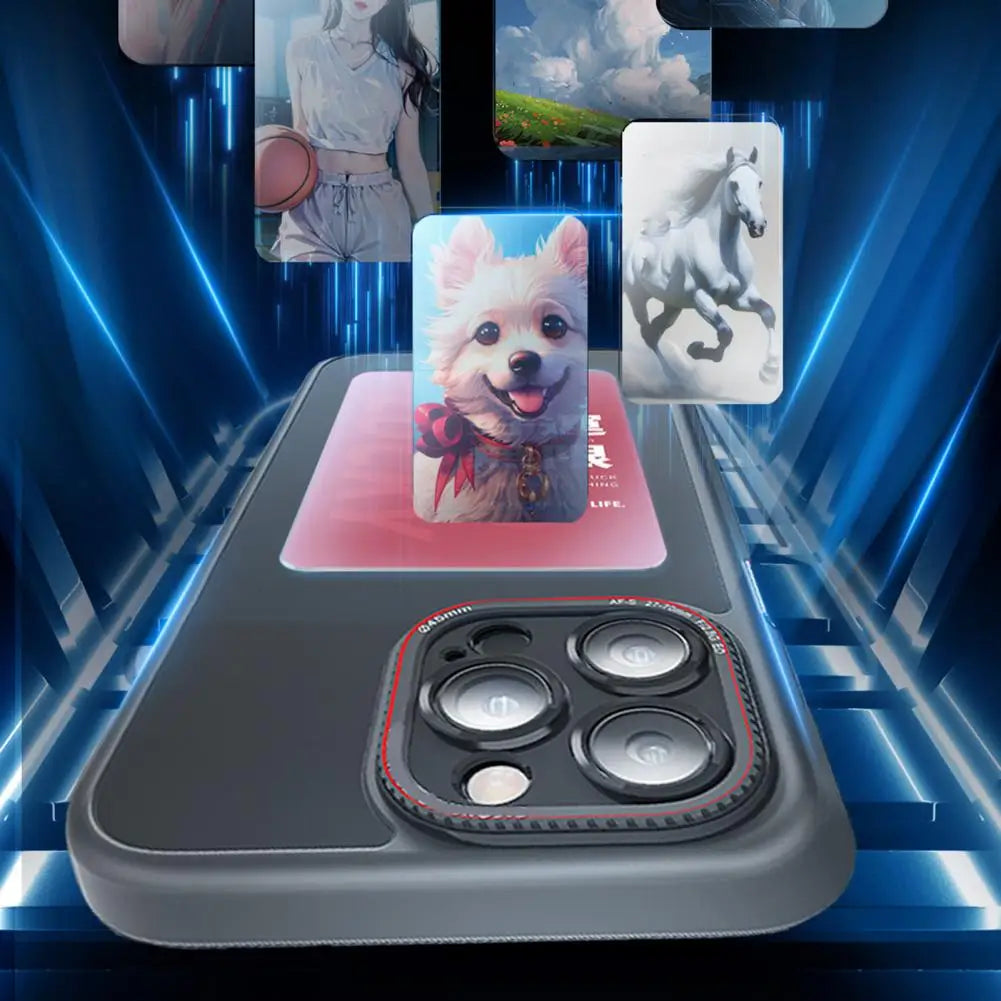 DIY Display Screen Phone Case for iPhone14/15/Pro/Pro Max NFC Screen Projection Shockproof Cellphone Protection Cover