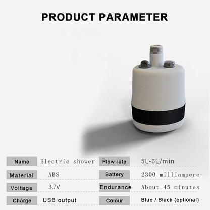 Portable Camping Shower Outdoor USB Rechargeable Electric Shower Pump for Camping Car Washing Gardening Pet Cleaning