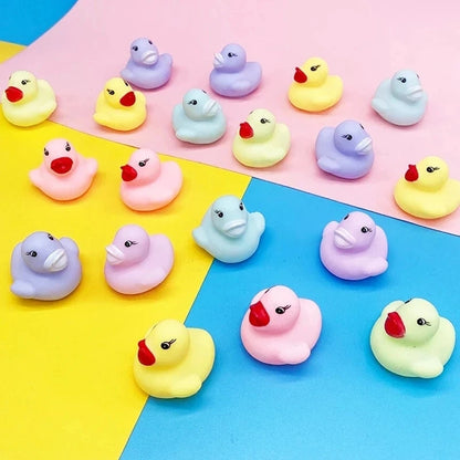 50/100pcs Small Cute Bath Rubber Ducks Baby Bath Toys Macaron Color Squeeze Float Bathing Ducks Water Toys For Newborn 0-12M
