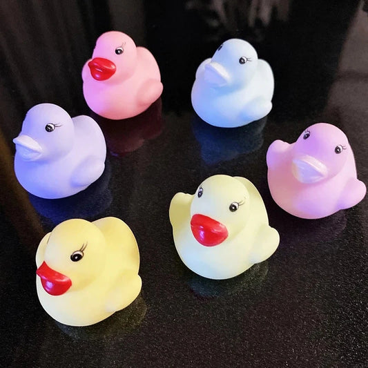 50/100pcs Small Cute Bath Rubber Ducks Baby Bath Toys Macaron Color Squeeze Float Bathing Ducks Water Toys For Newborn 0-12M
