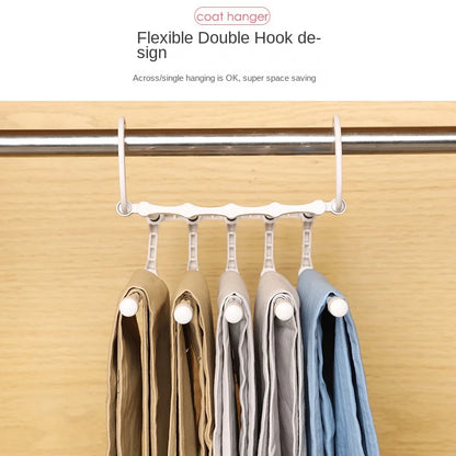 5 In 1 Pant Rack Shelves Stainless Steel Clothes Hangers Stainless Steel Multi-functional Wardrobe Magic Hanger Dropshipping