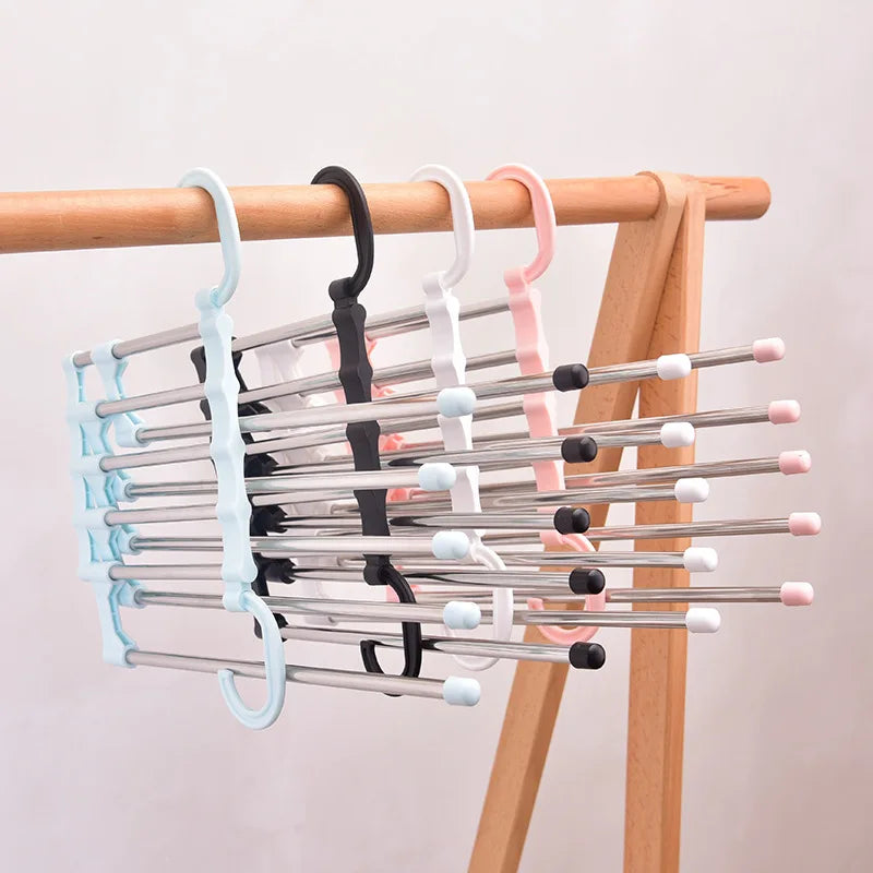 5 In 1 Pant Rack Shelves Stainless Steel Clothes Hangers Stainless Steel Multi-functional Wardrobe Magic Hanger Dropshipping