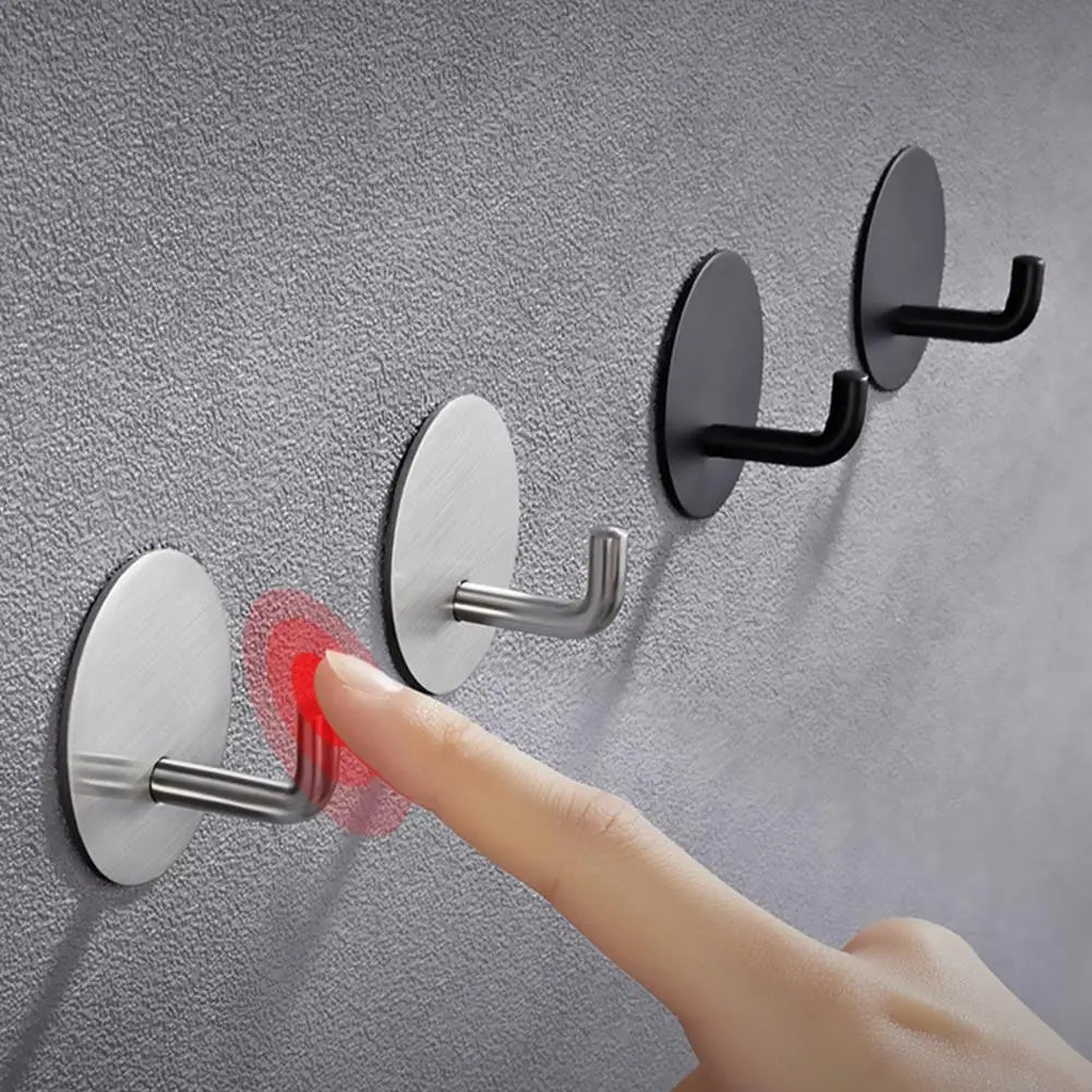 Stainless Steel Hook Stable Punch-free Self-adhesive Home Wall Mounted Coat Hanger Clothes Hook for Kitchen