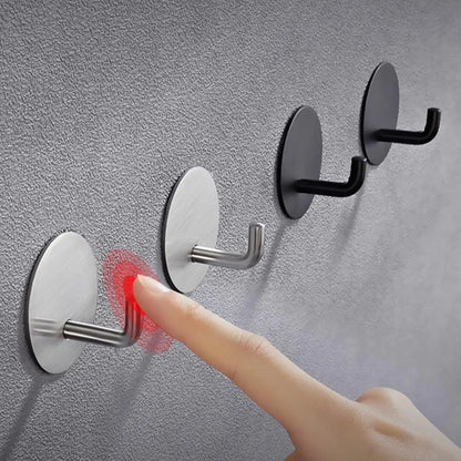 Stainless Steel Hook Stable Punch-free Self-adhesive Home Wall Mounted Coat Hanger Clothes Hook for Kitchen