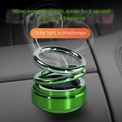Car Double ring Perfume Diffuser Rotating Solar Air Freshener Aromatherapy Diffuser Scent Car Decoration Interior Accessories