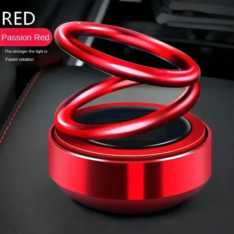 Car Double ring Perfume Diffuser Rotating Solar Air Freshener Aromatherapy Diffuser Scent Car Decoration Interior Accessories